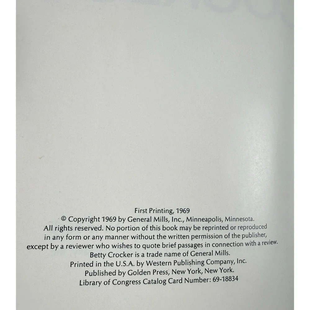 Vintage Betty Crocker's Hardcover Cookbook 1969 First Edition First Printing